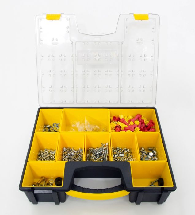 Holman Compartment Labels Locking Lid 40351 - Small Plastic Tote Deep Parts