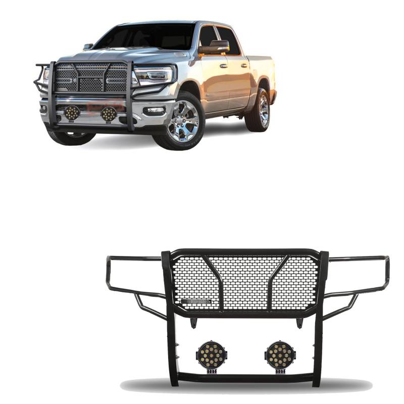 Black Horse Patent Approved Grille Guard RU-Dora19-B-PLB - Black Rugged HD Kit