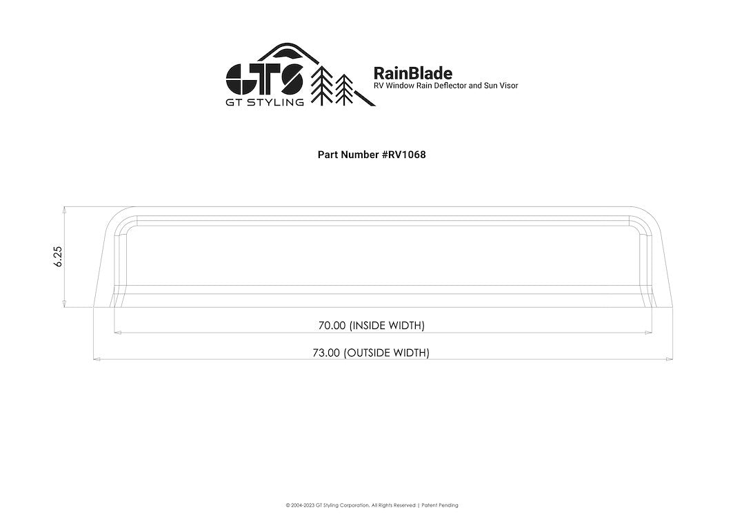 GT Styling Proudly Made In The USA Rainguard RV1068 - RV Window Deflector Sun Visor