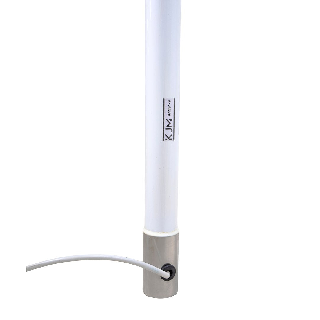 KJM Easy to Install VHF Radio Antenna A1591-V - White Marine 15.2 Foot