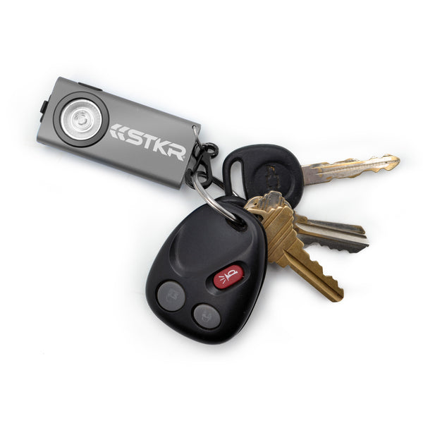 STKR Concept Removable Low-Profile Pocket Clip Flashlight 14265 - Gray Slim Jimmy Keychain Flashlight-Gray