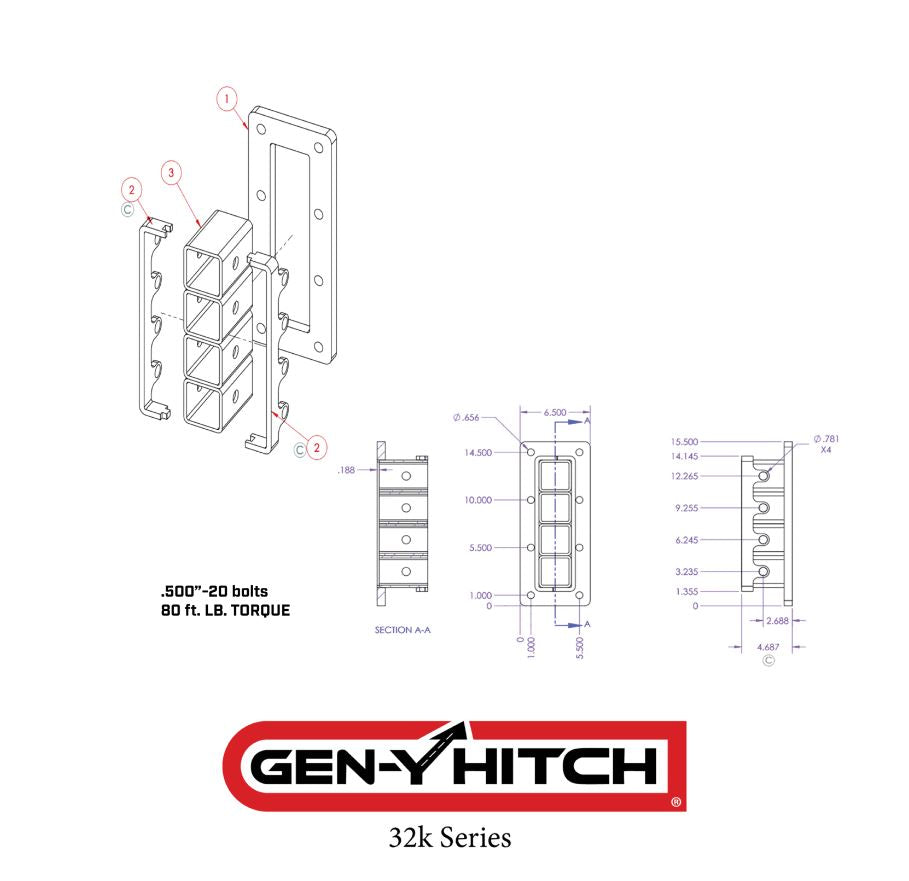 GEN-Y Hitch Versatility And Heavy-Duty Trailer Hitch Ball Mount GH-3024 - Mega-Duty 2.5 Bolt-ON Drop 3.5K