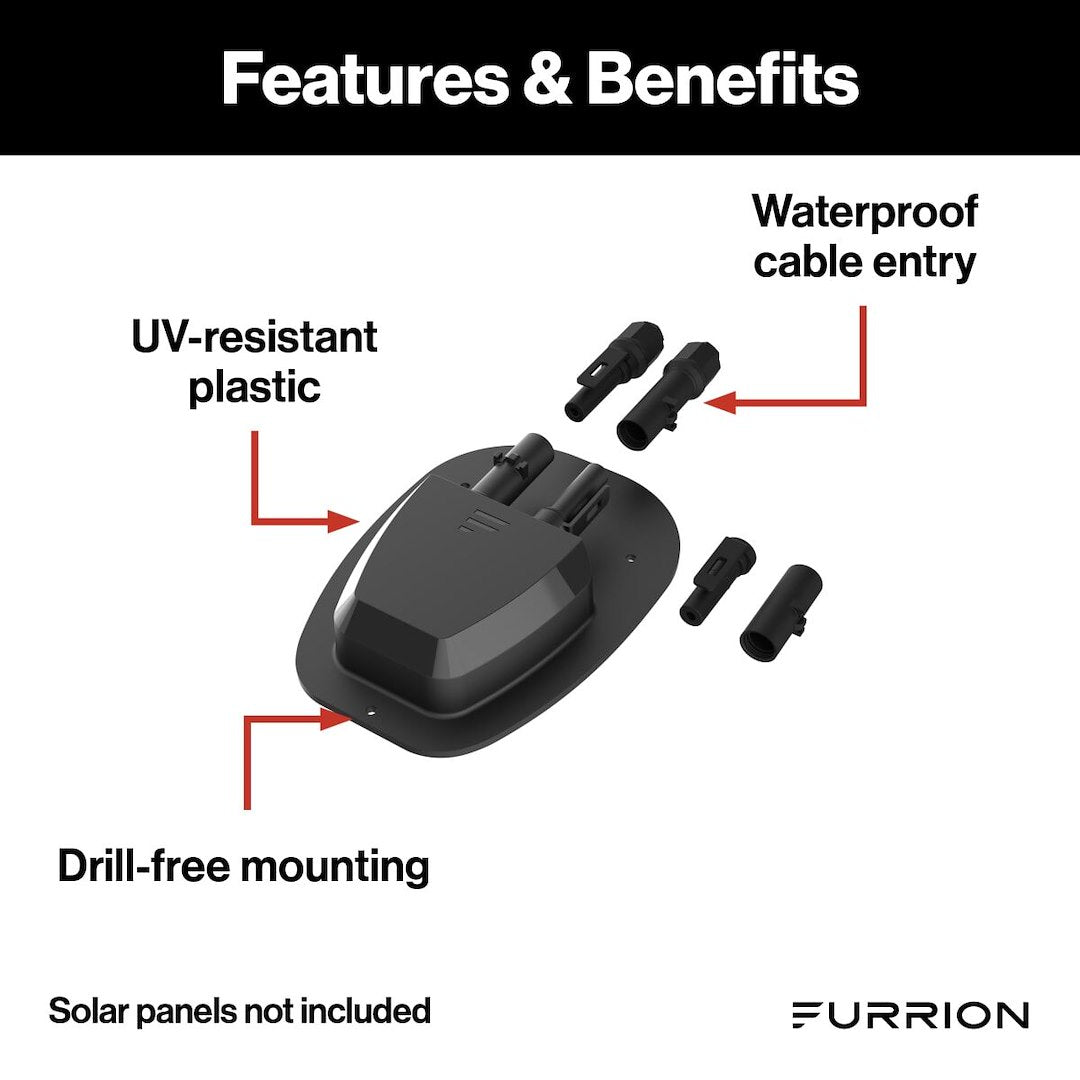 Furrion LLC Waterproof Cable Entry Solar Panel Connector Fseb30JWO-BL - Rooftop Connection Box PA