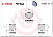 Brembo Premium Low-Met OE Equivalent Pad Brake Pad P10069N - Disc Set