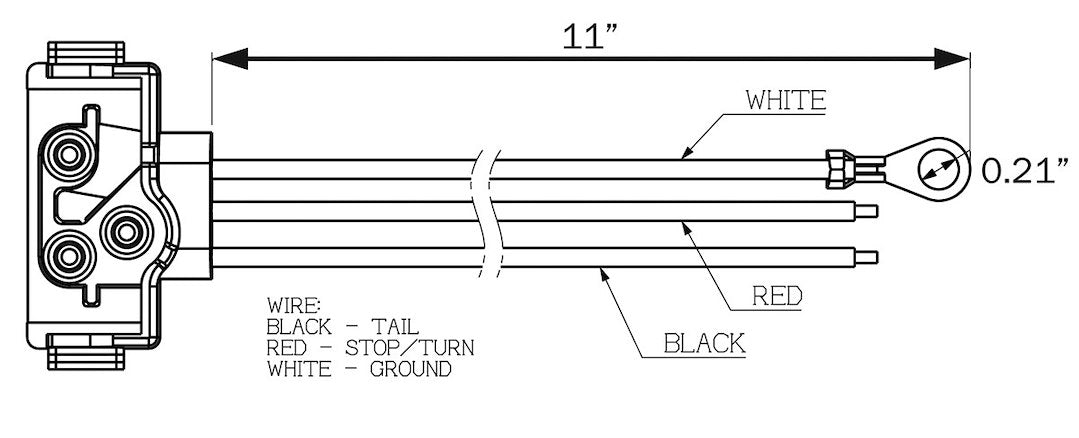 Optronics Easy To Install Trailer Light Connector Pigtail A47PBP - Right Angle Poly Bag