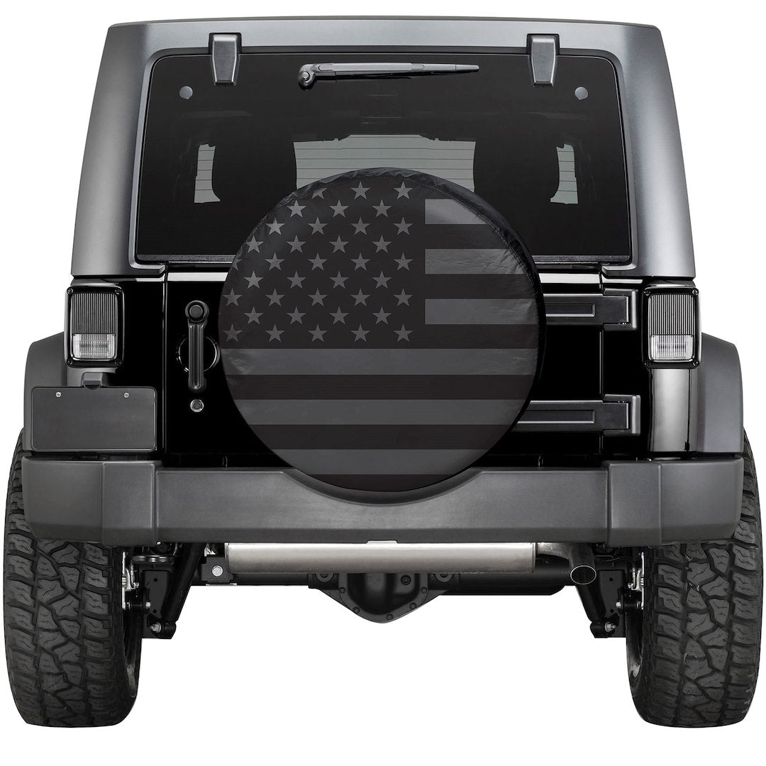 Plasticolor WeatherPro Water-Resistant Product Spare Tire Cover 000792R01 - Black Gray American Flag Cov
