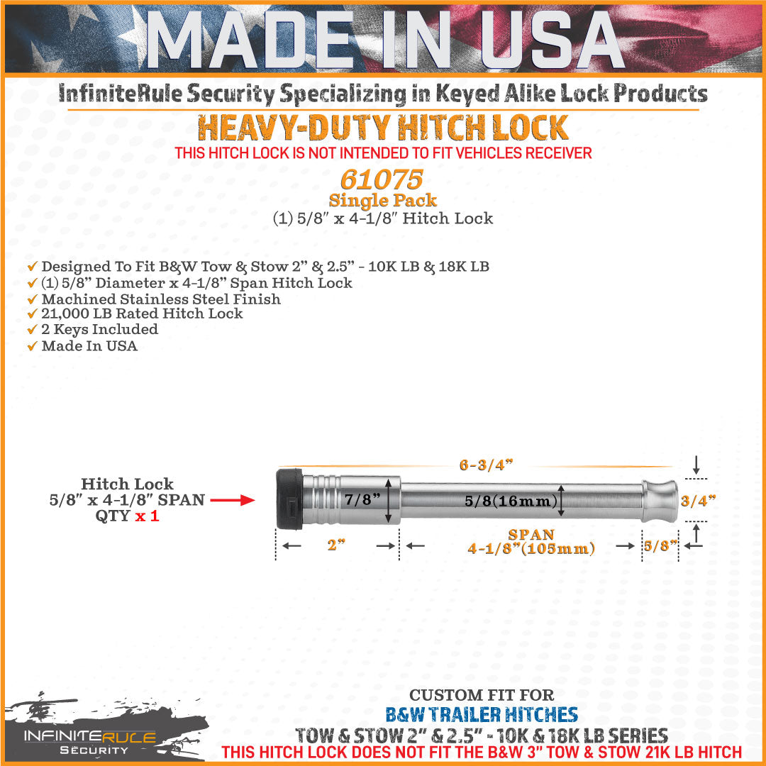 Infiniterule 61075-S Trailer Hitch Pin
