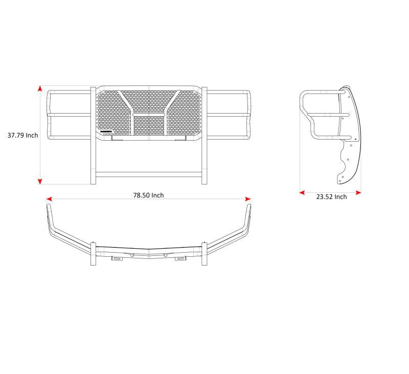 Black Horse Patent Approved Grille Guard RU-FOF217-B-PLR - Rugged Heavy Duty Kit