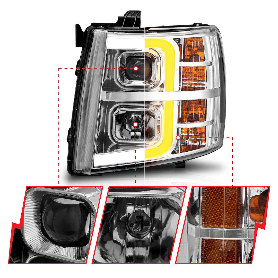 Anzo Easy To Install Headlight Assembly 111546 - H.L.SEQ Silverado 1500 3500 07-13