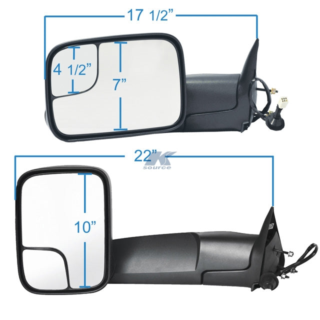 K-Source Sleek Style Exterior Towing Mirror 60180C - Mirror OE