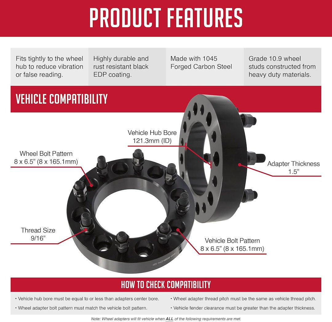Revolution CNC Lathes And Milling Machines Wheel Adapter 8650-8650HS-C-121 - Adap-Steel -STL 8X6.5 1.5 121 16