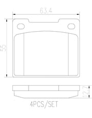 Brembo Premium Low-Met OE Equivalent Pad Brake Pad P86001N - Disc Set