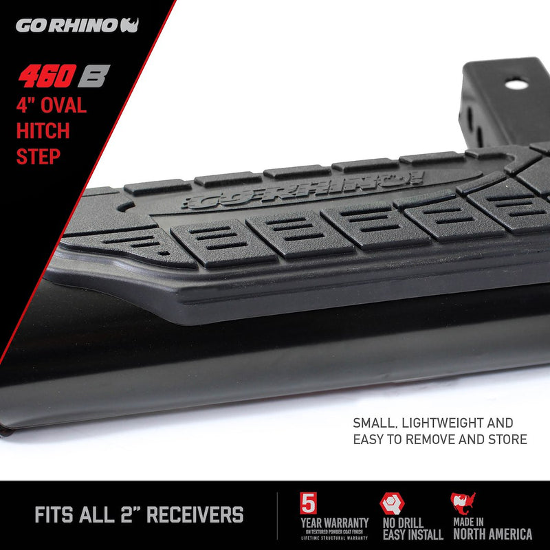 GO Rhino No Tools Required Truck Step 460B - Hitch Stp Oval