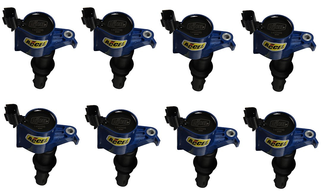 Accel Improved Throttle Response Ignition Coil 140033B-8 - Blue 8PK Ford Mod Eng 3-Valve
