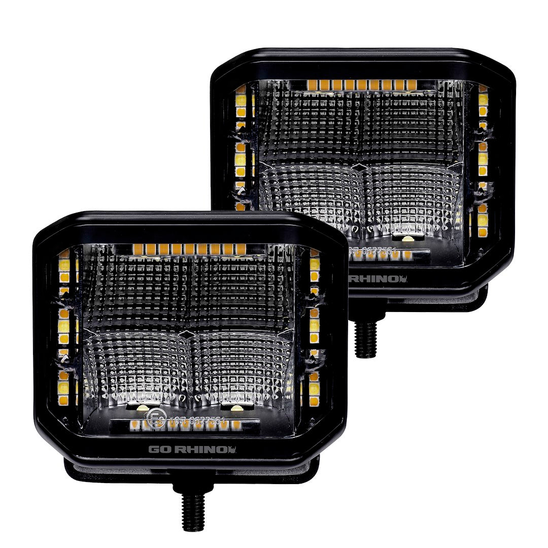 GO Rhino Stem Mount Installation Driving/ Fog Light 750700322FCS - Black Out Combo Series Lights Pai