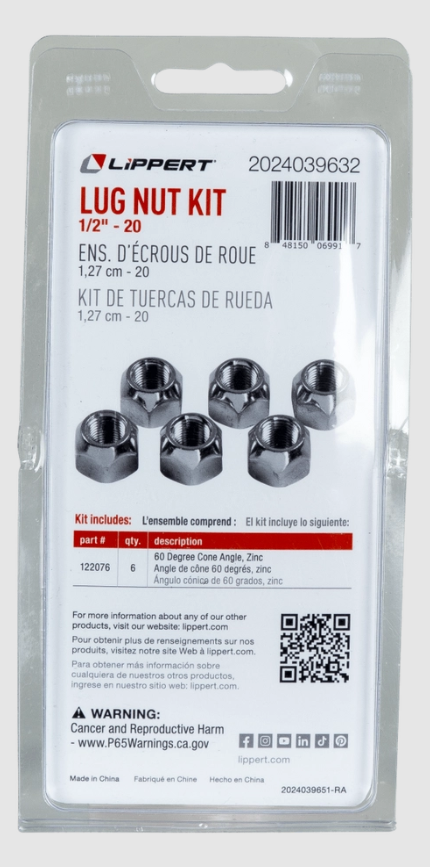 Lippert Comp Easy DIY Installation Lug Nut 2024039632 - Kit 2-20