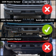 Builtright Made In USA License Plate Relocation Kit 106102 - Lprk Ford Bronco Modular Steel