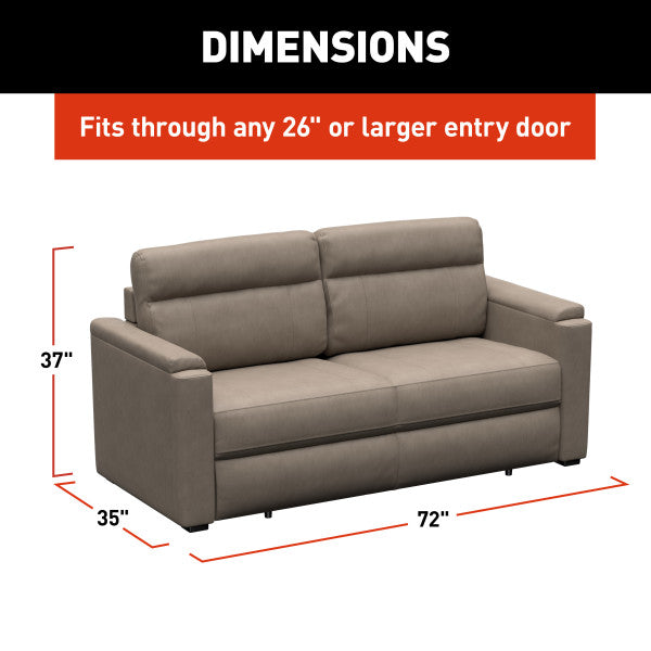 Lippert Comp Minimal Assembly Required Sofa 2024044357 - Rest Easy Sleeper 72 Driftwoo