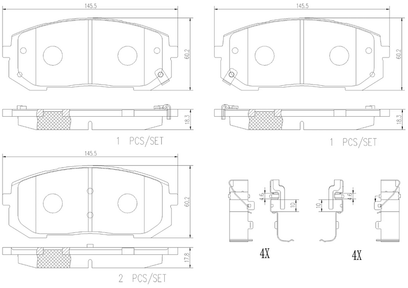 Brembo Premium Low-Met OE Equivalent Pad Brake Pad P30138