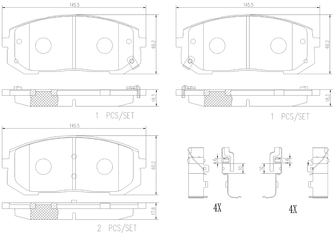 Brembo Premium Low-Met OE Equivalent Pad Brake Pad P30138