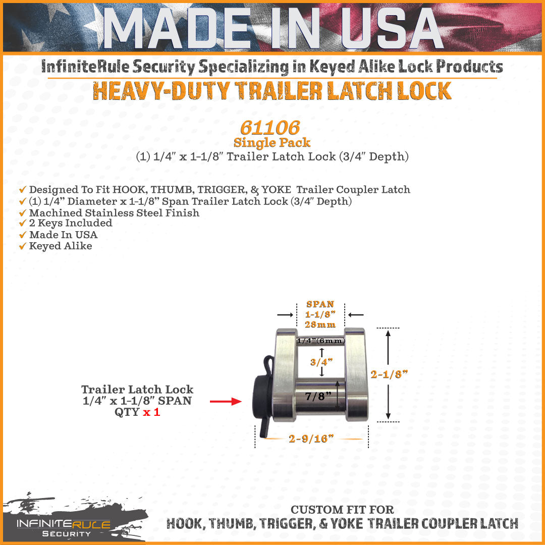 Infiniterule 61106-S Trailer Hitch Lock