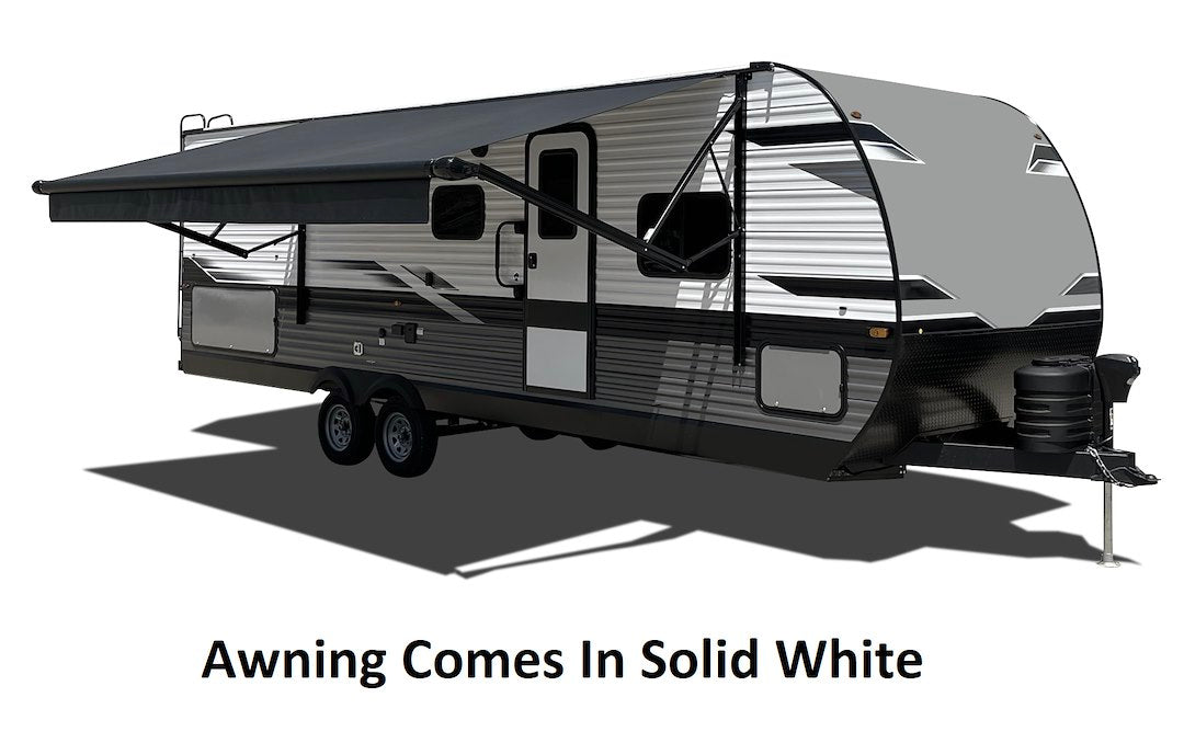 Velarium Patent-Pending Pitch Adjustment Lock Awning VR16001000A - White Solid Canopy Roll Tube 16