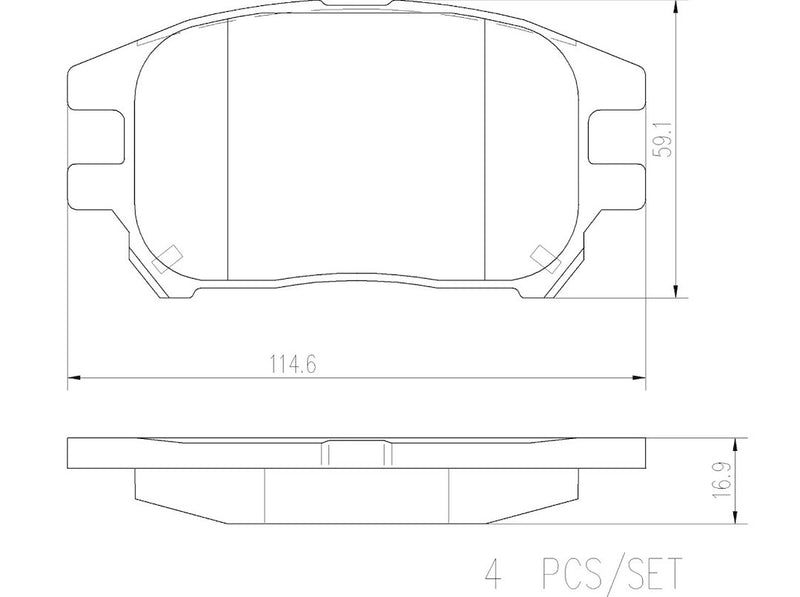 Brembo Premium Low-Met OE Equivalent Pad Brake Pad P56050N - Disc Set