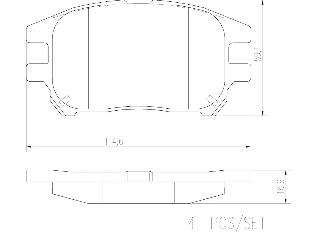 Brembo Premium Low-Met OE Equivalent Pad Brake Pad P56050N - Disc Set