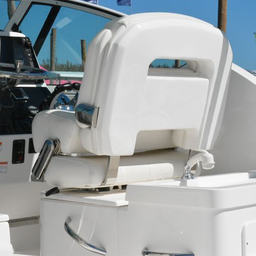 Taco Metals Premium Quality Vinyl Fabrics Boat Seat HA1-25WHA-7-0000-0-0 - White Helm 25 Capri Deluxe