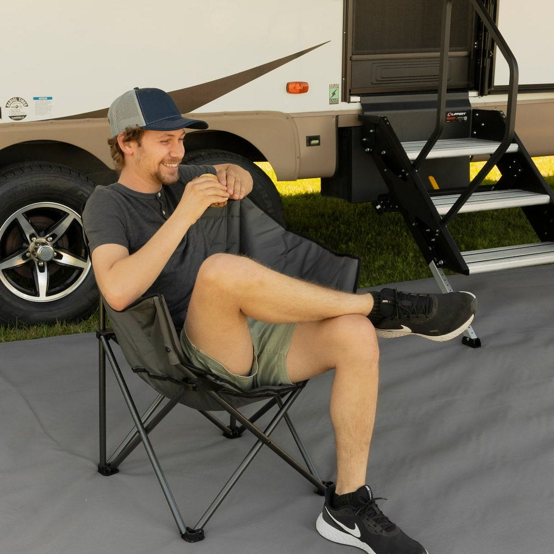 Lippert Comp Lightweight And Easy To Transport Camping Chair 2022114800 - Campfire Padded Barrel Chai