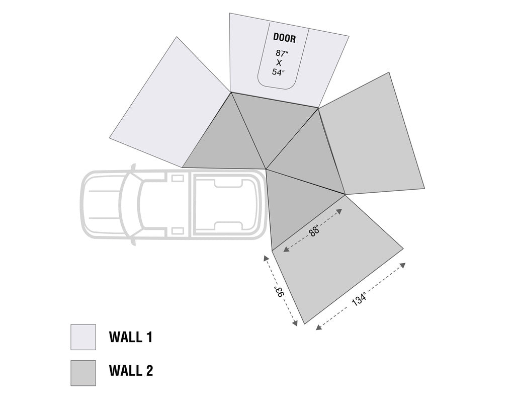 Overland VCL Heavy Duty Oversized Stakes Awning Extension Panel 18229909 - Nomadic 270 LT Wall Passen