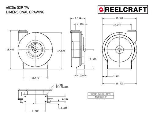 Reelcraft SA A5850OLP Hose Reel
