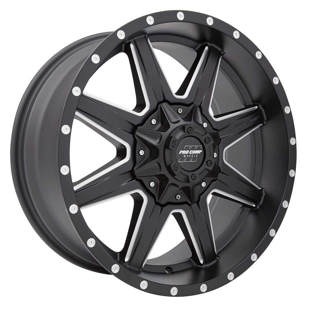 Wheel Pros Compatible With TPMS 5148-295550 - Black 20X9.5 5X150 5BSMM Satin Mld
