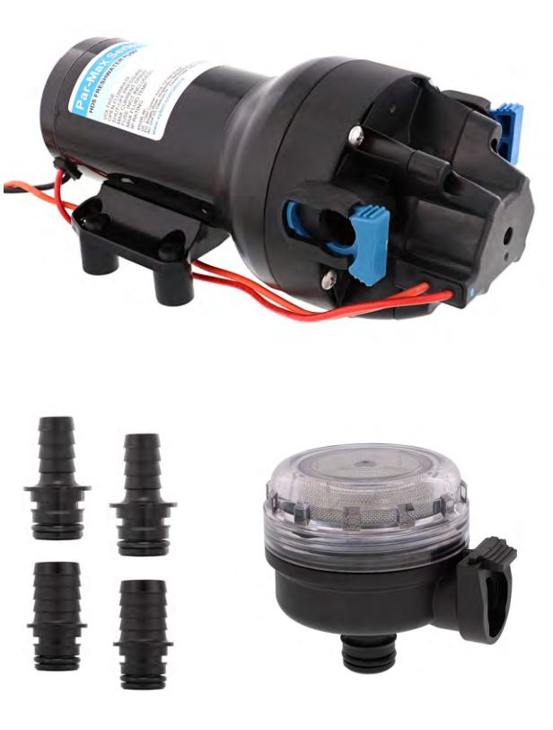 Jabsco Diaphragm Design Allows Dry Running Fresh Water Pump P501J-115S-3A - Parmax HD5 12V 5GPM 40PSI
