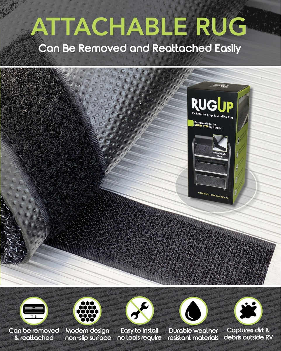 Trail Sphere Can Be Removed And Reattached Entry Step Rug RUL2475-2 - Two Pack Rugup Lippert Solid ST