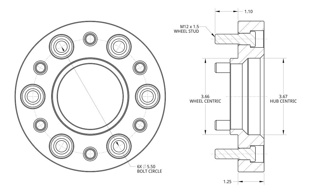 Spidertrax Made In USA Wheel Spacer WHS032 - Ford Bronco Ranger 5-1