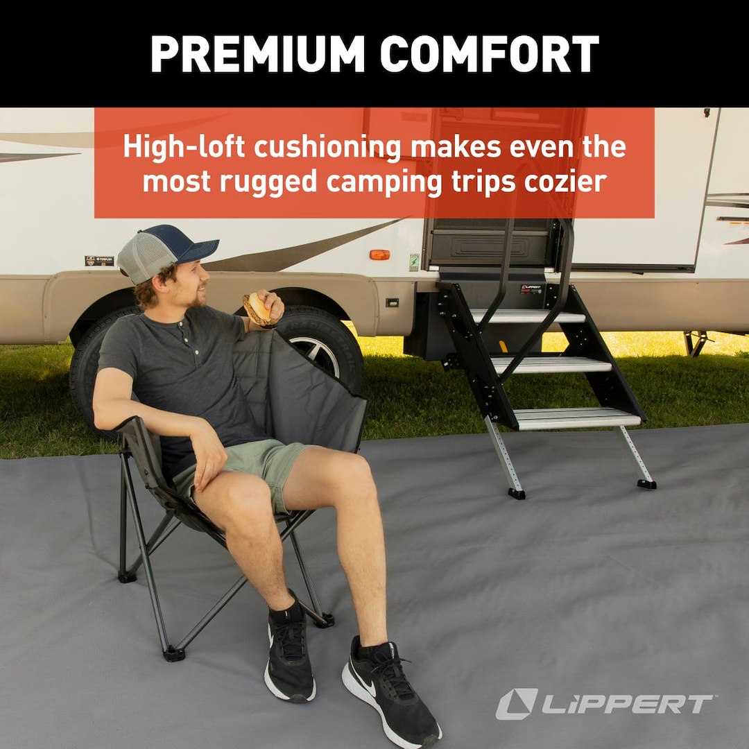 Lippert Comp Lightweight And Easy To Transport Camping Chair 2022114800 - Campfire Padded Barrel Chai