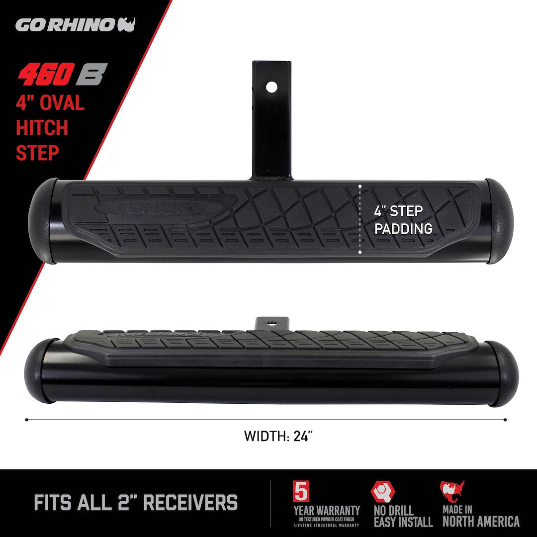 GO Rhino No Tools Required Truck Step 460B - Hitch Stp Oval