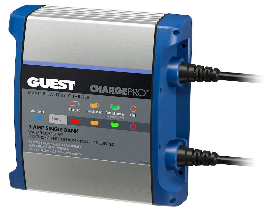 Marinco Expanded LED Charge Status Monitor Battery Charger 2708A - Guest 5A 1-Bank