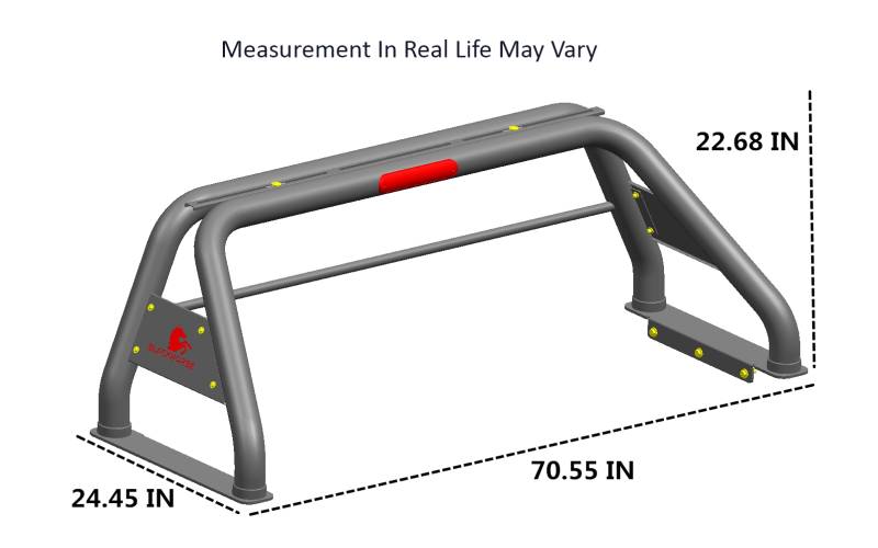 Black Horse RB001BK Truck Bed Bar
