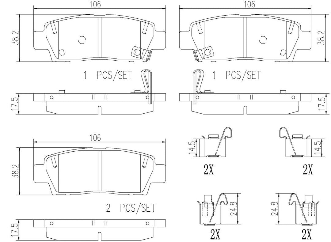 Brembo Premium Low-Met OE Equivalent Pad Brake Pad P83123N - Disc Set