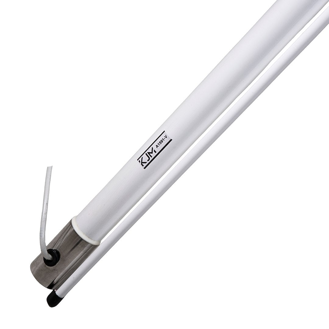 KJM Easy to Install VHF Radio Antenna A1591-V - White Marine 15.2 Foot