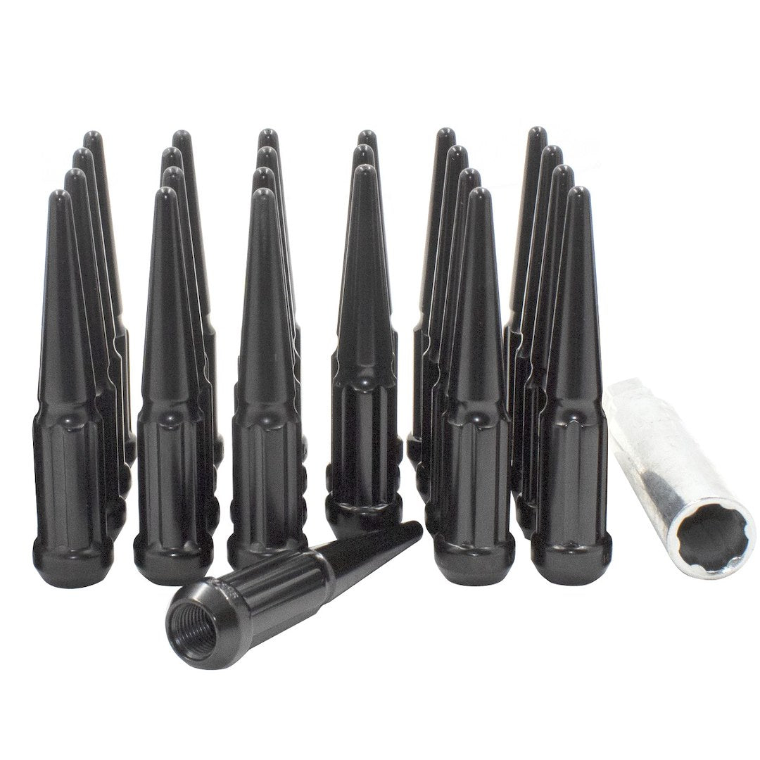 Revolution One Piece Solid Design Lug Nut 251648Black - Spike M14 24 BK 251648BLK