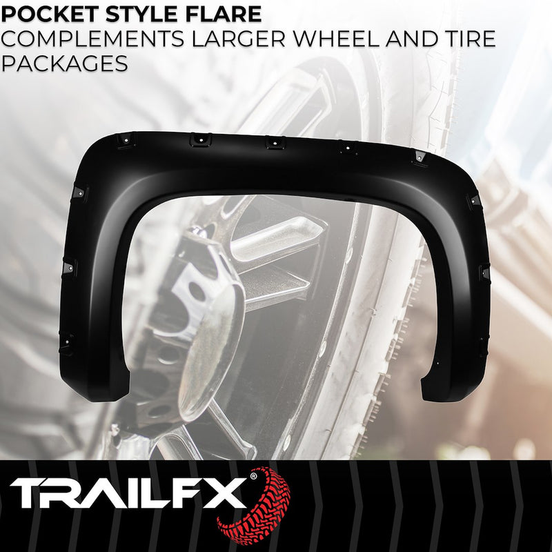 Trailfx Limited Lifetime Warranty Fender Flare TFC3003S - Pocket Style Smooth Set