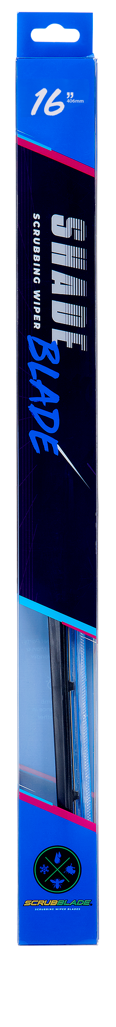 Scrubblade Ensure Quiet Operation Windshield Wiper Blade CBB1600 - Blue 16 Silicone Shadeblade Wpr Bld
