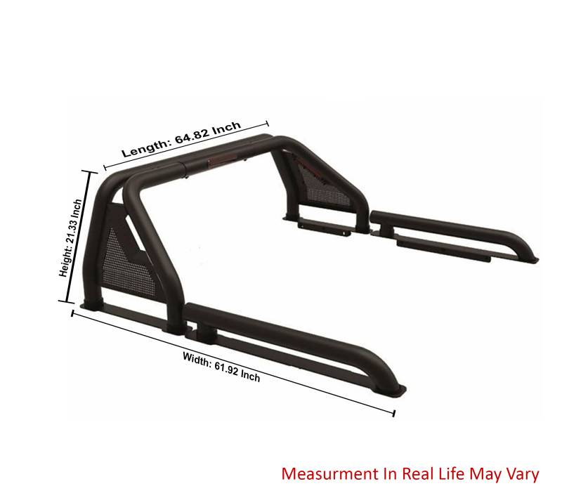 Black Horse Knock-Down Construction Truck Bed Bar GLRB-05B - Nissan Frontier Roll BAR-Gladiator
