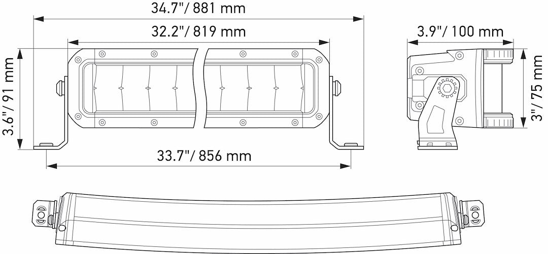 Hella Temperature Control System Light Bar 358197611 - Black Mag Tough 30 Dbl Row Curv Ltba