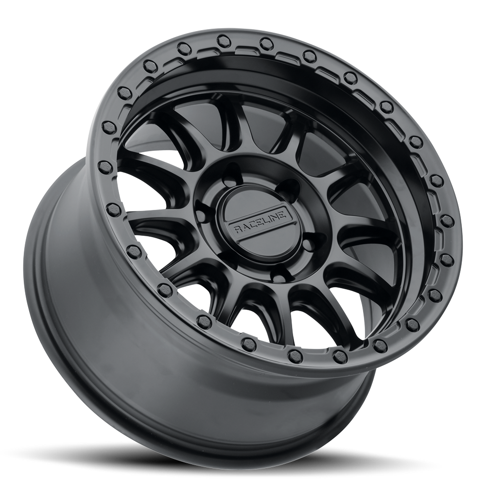 Raceline Simulated Beadlock Lip Wheel 960B-78560+35 - Black Alpha Satin 17X8.5 6X139.7