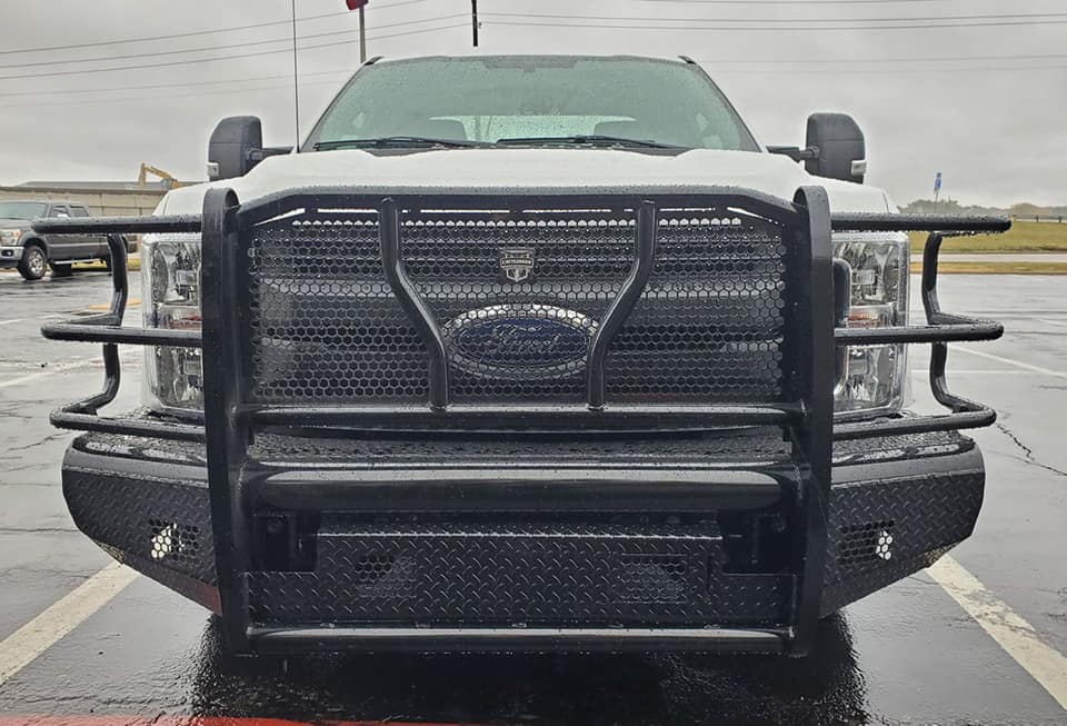 Cattleman Two Vertical Center Protection Bars Bumper 2367PW - Front Replacement Winch