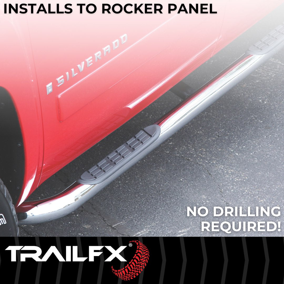Trailfx Limited Lifetime Warranty Nerf Bar A0070S - Round Landcruiser